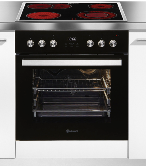 Conjunto Forno e Placa Bauknecht PYRO 8830S 65L Classe A Autolimpeza Hidrólise Preto - Vista Frontal