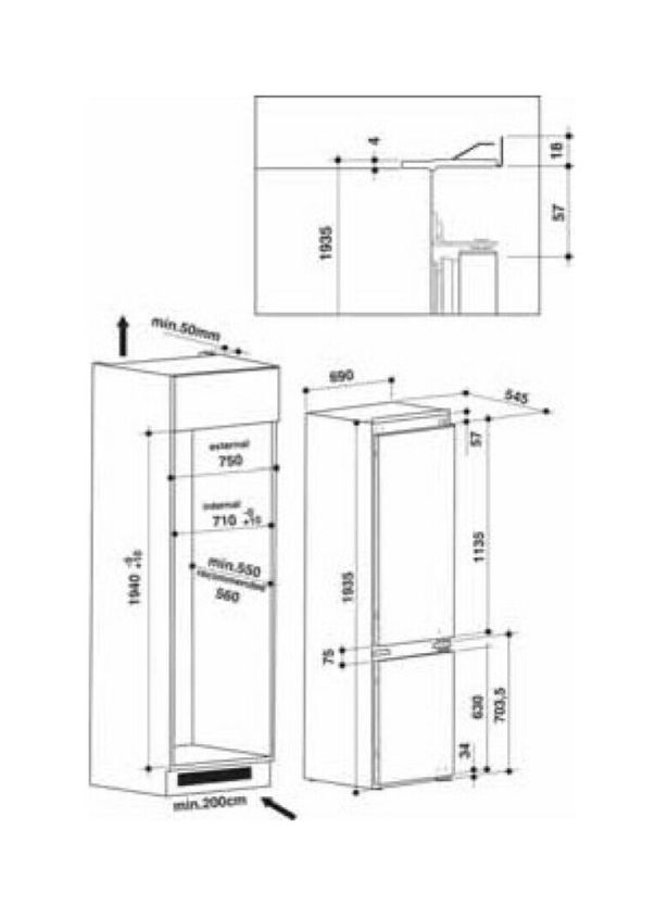 Frigorífico Combinado Beko BCSE400E40SN 400L Classe E