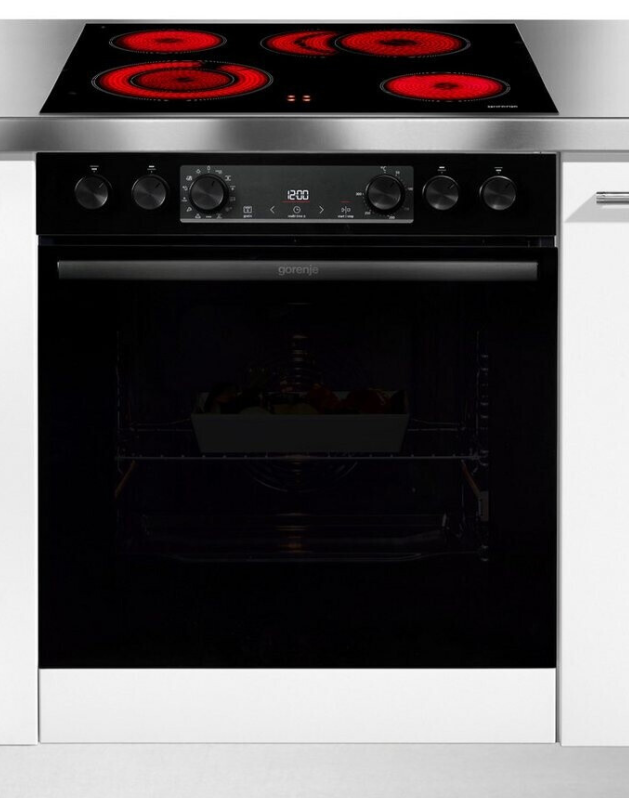 Conjunto Forno e Placa Gorenje BCS737DBGOT 71L Classe A AquaClean GentleClose Preto - Vista Frontal