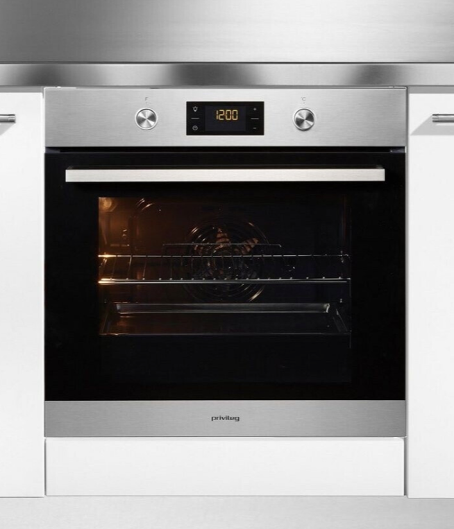 Forno Elétrico Encastrável Privileg PBWR6 OH5V2 IN 71L Classe A 6 Modos EasyClean Turn&Cook Preto - Vista Frontal
